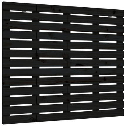 Testiera da Parete Nera 96x3x91,5cm in Legno Massello di Pino