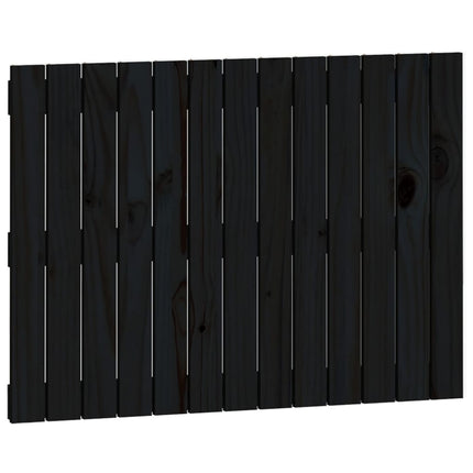 Testiera da Parete Nera 82,5x3x60 cm in Legno Massello di Pino
