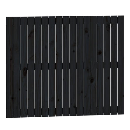 Testiera da Parete Nera 108x3x90 cm in Legno Massello di Pino