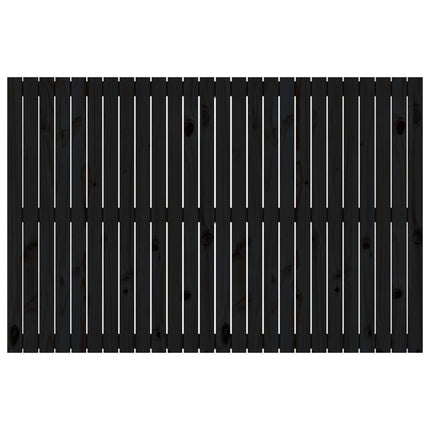 Testiera da Parete Nera 166x3x110 cm in Legno Massello di Pino