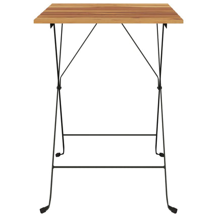 Tavolo BistrÃƒÂ² Pieghevole 55x54x71cm Legno Massello Teak Acciaio