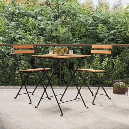 Sedie Pieghevoli da BistrÃƒÂ² 2 pz Legno Massello Teak e Acciaio