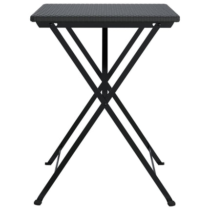 Tavolo Pieghevole da BistrÃƒÂ² Nero 55x54x71 cm Polyrattan