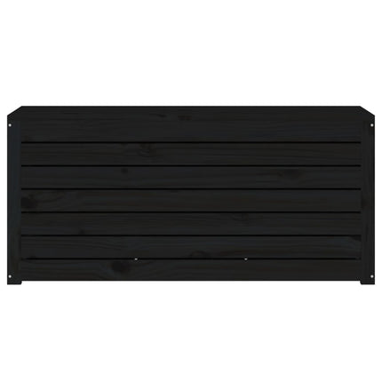 Contenitore Giardino Nero 101x50,5x46,5 cm Legno Massello Pino