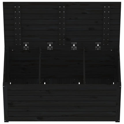Contenitore Giardino Nero 101x50,5x46,5 cm Legno Massello Pino