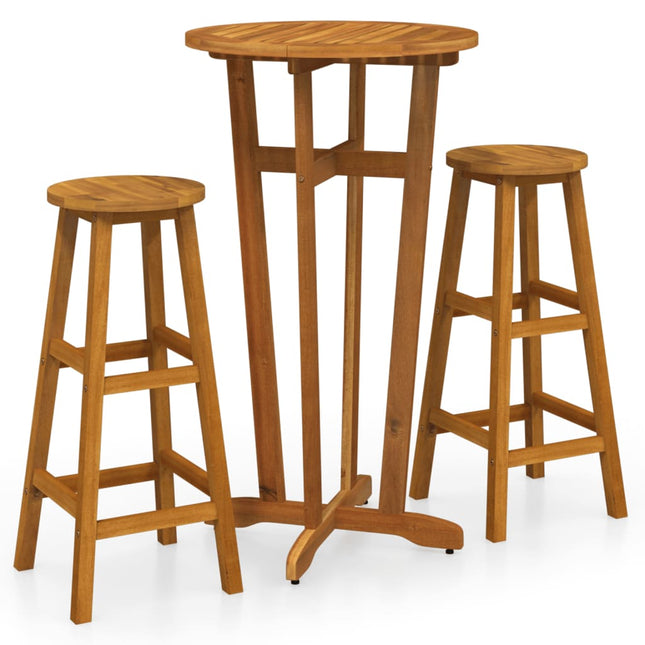 Set da Bar 3 pz in Legno Massello di Acacia