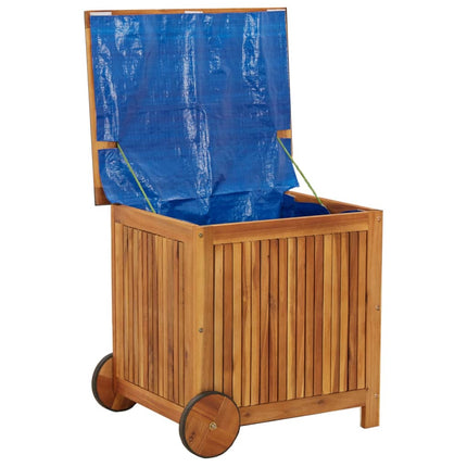 Contenitore Giardino con Ruote 60x50x58cm Legno Massello Acacia