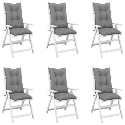 Cuscini per Sedie 6 pz Grigie 120x50x7 cm in Tessuto