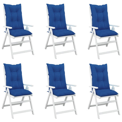 Cuscini per Sedie 6 pz Blu Reale 120x50x7 cm in Tessuto