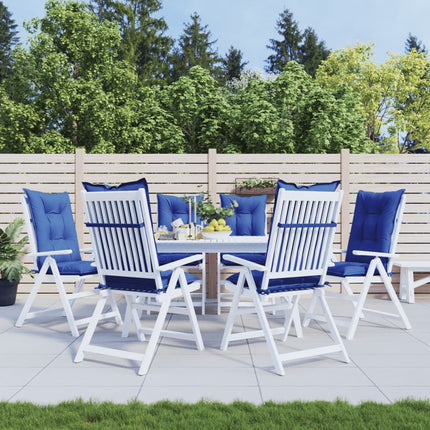 Cuscini per Sedie 6 pz Blu Reale 120x50x7 cm in Tessuto