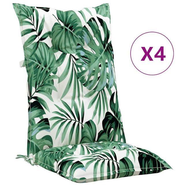 Cuscini per Sedie 4 pz Motivo a Foglie 120x50x7 cm in Tessuto