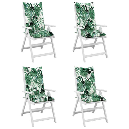 Cuscini per Sedie 4 pz Motivo a Foglie 120x50x7 cm in Tessuto