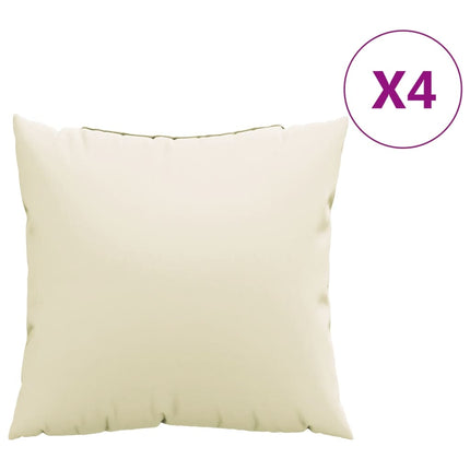 Cuscini per Divano 4 pz Crema 60x60 cm in Tessuto