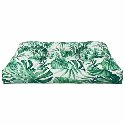 Cuscino per Pallet con Motivo a Foglie 80x80x12 cm in Tessuto