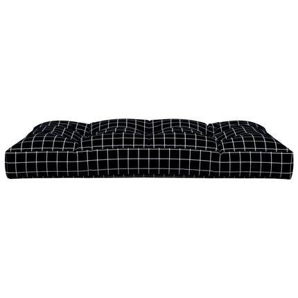 Cuscino per Pallet Motivo a Quadri Nero 120x80x12 cm in Tessuto