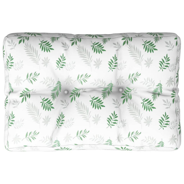 Cuscino per Pallet con Motivo a Foglie 50x40x12 cm in Tessuto