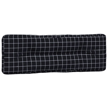 Cuscini per Pallet 3 pz con Motivo a Quadri Nero in Tessuto