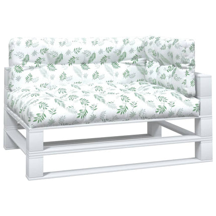 Cuscini per Pallet 3 pz con Motivo a Foglie in Tessuto