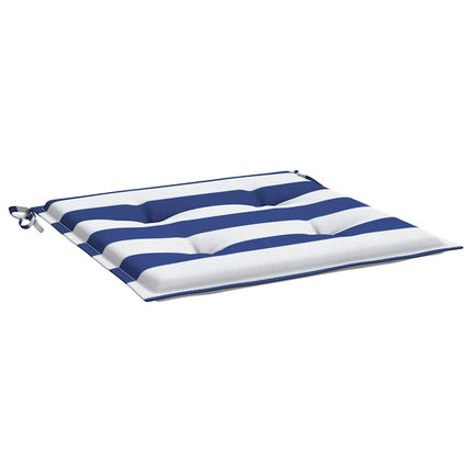 Cuscini per Sedia 2 pz Strisce Bianche e Blu 40x40x3 cm Tessuto
