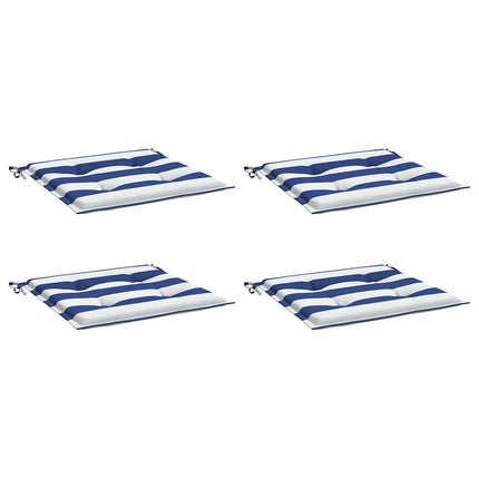 Cuscini per Sedia 4 pz Strisce Bianche e Blu 40x40x3 cm Tessuto