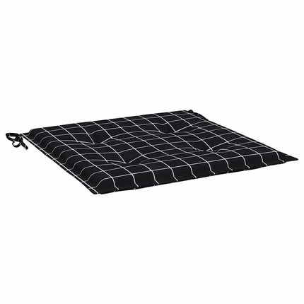Cuscini Sedia 2 pz Motivo a Quadri Nero 40x40x3 cm in Tessuto