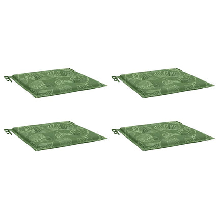 Cuscini per Sedia 4 pz Motivo a Foglie 40x40x3 cm Tessuto