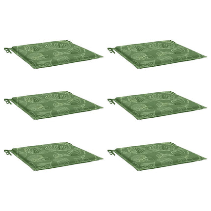 Cuscini per Sedia 6 pz Motivo a Foglie 40x40x3 cm Tessuto