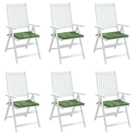 Cuscini per Sedia 6 pz Motivo a Foglie 40x40x3 cm Tessuto