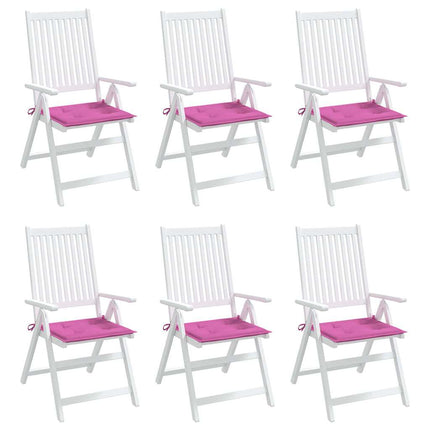 Cuscini per Sedia 6 pz Rosa 40x40x3 cm in Tessuto
