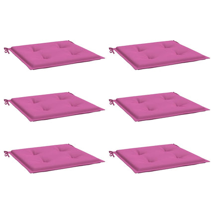 Cuscini per Sedia 6 pz Rosa 50x50x3 cm in Tessuto