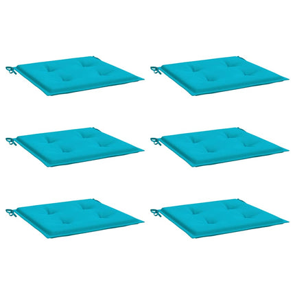 Cuscini per Sedia 6 pz Turchese 50x50x3 cm in Tessuto