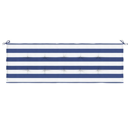 Cuscino Panca Giardino Bianco e Blu 150x50x3 cm Tessuto Oxford