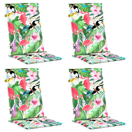 Cuscini per Sedia con Schienale Alto 4pz Multicolore in Tessuto