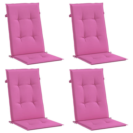 Cuscini per Sedia con Schienale Alto 4pz Rosa in Tessuto