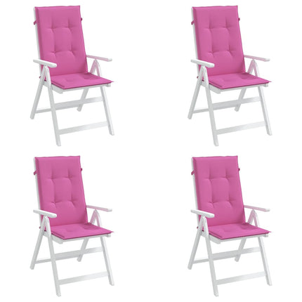 Cuscini per Sedia con Schienale Alto 4pz Rosa in Tessuto