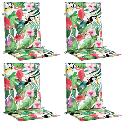 Cuscini per Sedia Schienale Basso 4 pz Multicolore in Tessuto