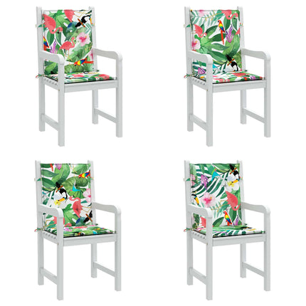 Cuscini per Sedia Schienale Basso 4 pz Multicolore in Tessuto