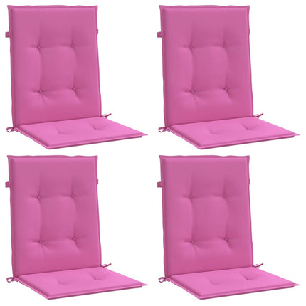 Cuscini per Sedia con Schienale Basso 4 pz Rosa in Tessuto