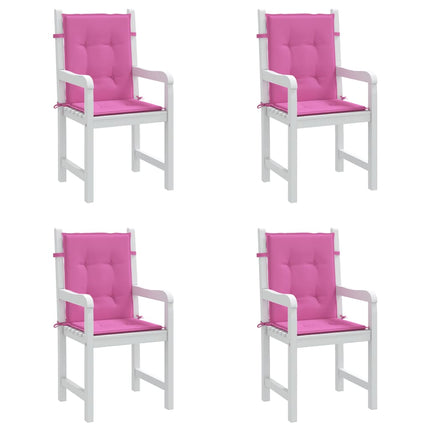 Cuscini per Sedia con Schienale Basso 4 pz Rosa in Tessuto