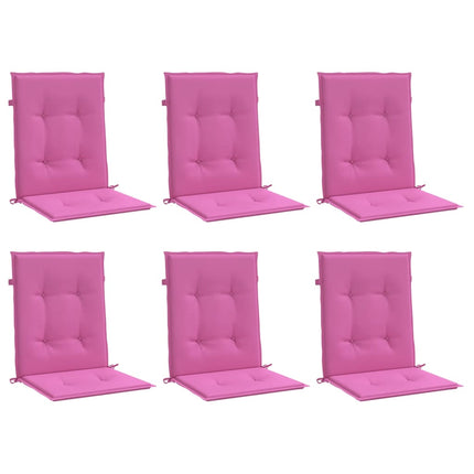 Cuscini per Sedia con Schienale Basso 6 pz Rosa in Tessuto