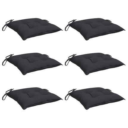 Cuscini per Sedia 6 pz Neri 40x40x7 cm in Tessuto Oxford