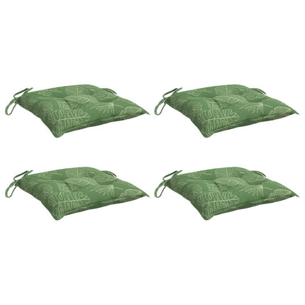 Cuscini per Sedia 4 pz Motivo a Foglie 40x40x7 cm Tessuto