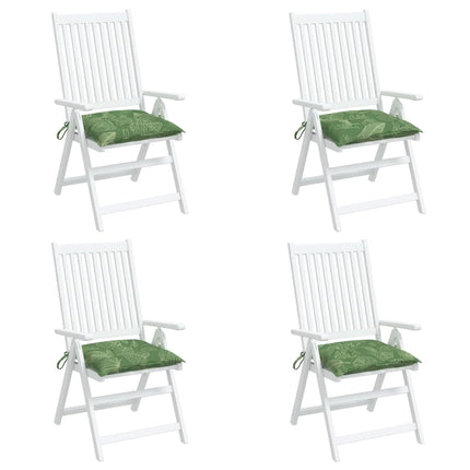 Cuscini per Sedia 4 pz Motivo a Foglie 40x40x7 cm Tessuto