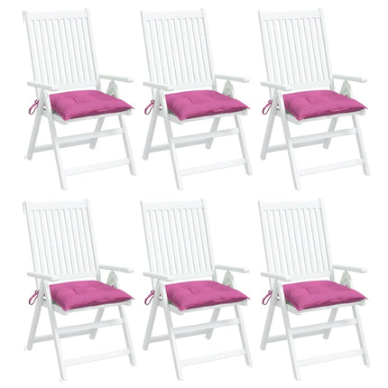 Cuscini per Sedia 6 pz Rosa 40x40x7 cm in Tessuto