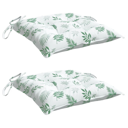 Cuscini per Sedia 2 pz a Foglie 50x50x7 cm Tessuto Oxford