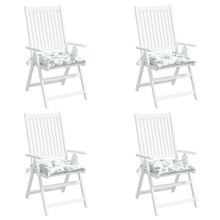 Cuscini per Sedia 4pz Motivo a Foglie 50x50x7 cm Tessuto Oxford