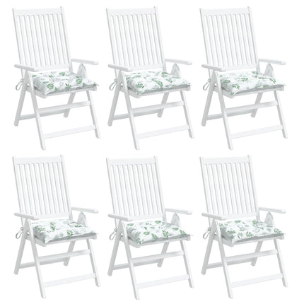 Cuscini per Sedia 6 pz a Foglie 50x50x7 cm Tessuto Oxford
