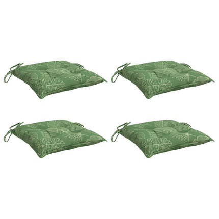 Cuscini per Sedia 4pz Motivo a Foglie 50x50x7 cm Tessuto