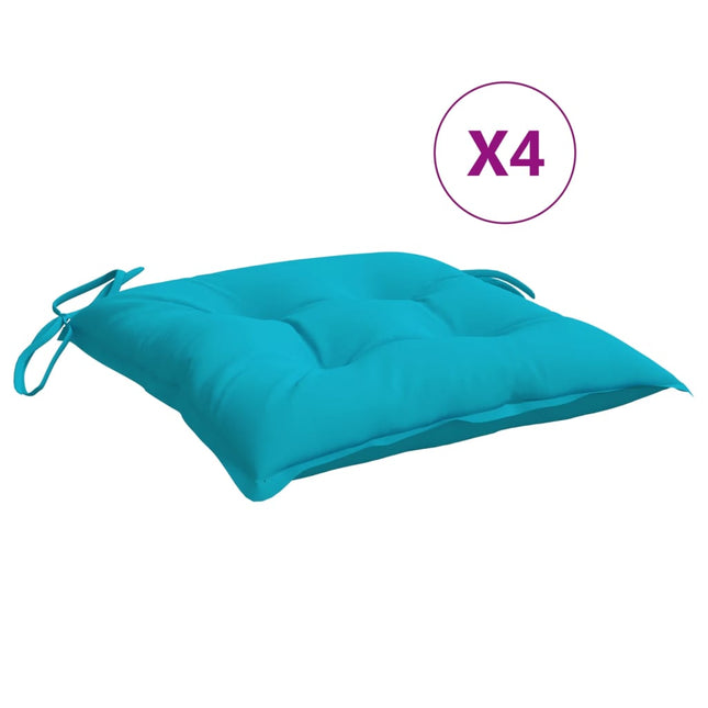 Cuscini per Sedia 4 pz Turchese 50x50x7 cm Tessuto Oxford