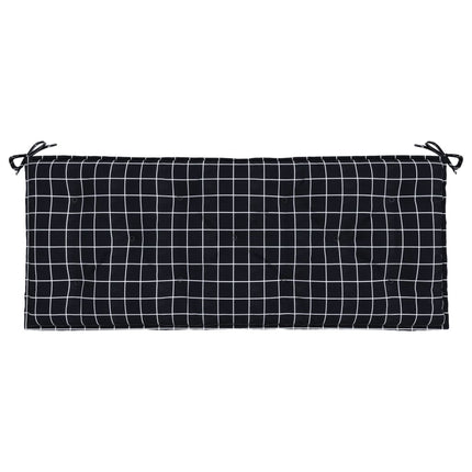 Cuscino Panca Giardino Motivo a Quadri Nero 120x50x7 cm Tessuto